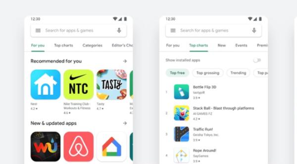 Google Play商店推新介面增个人化推荐服务