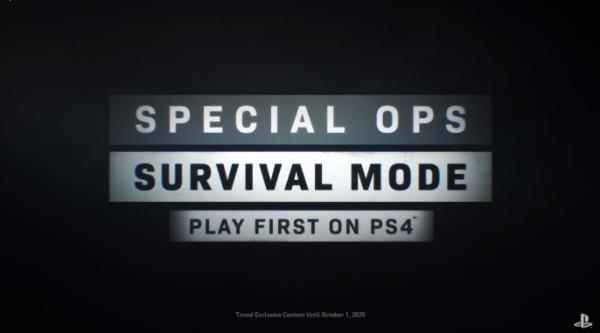 使命召唤4：现代战争中的「特种部队生存模式」将由PS4限时独家一年