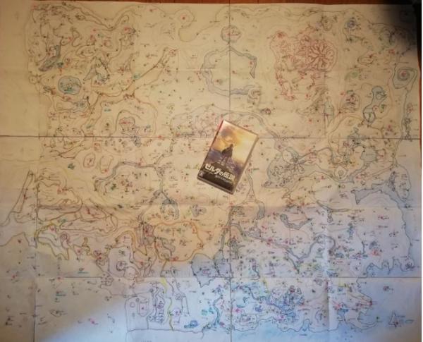 玩家母亲亲手绘制-塞尔达传说荒野之息完整世界地图