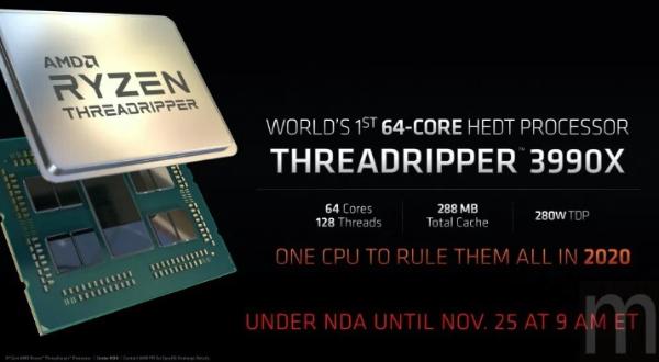 AMD 64核心设计的Ryzen Threadripper 3990X性能评测