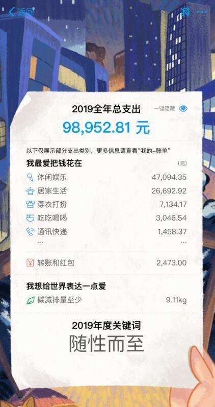 支付宝2019年度账单哪里看