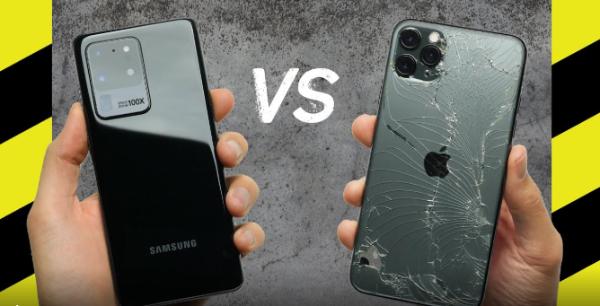 三星Galaxy S20 Ultra跟iPhone 11 Pro Max摔落测试，看看谁更耐摔