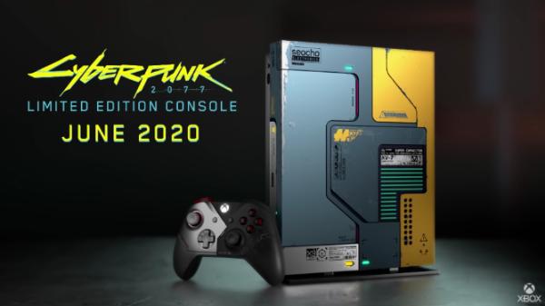 赛博朋克2077限量版Xbox One X主机机身仿旧的掉漆设计超精致
