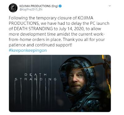 死亡搁浅PC版宣布延期至7月发布